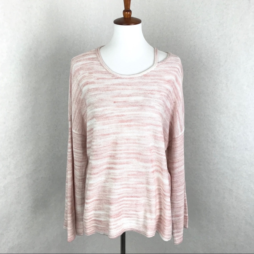 Vince Camuto Space-Dye Top Sweater Cut-out Neck